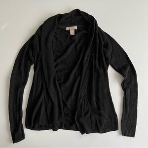 banana republic linen-blend cardigan, black, xsp